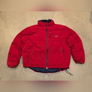 Polo Sport Ralph Lauren Mens XXL Red Down Puffer Jacket Flaws